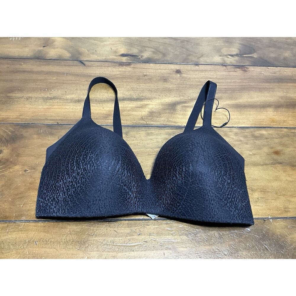 Knix Lace WingWoman's Contour Bra Wireless Soft Lace Size 4 Black